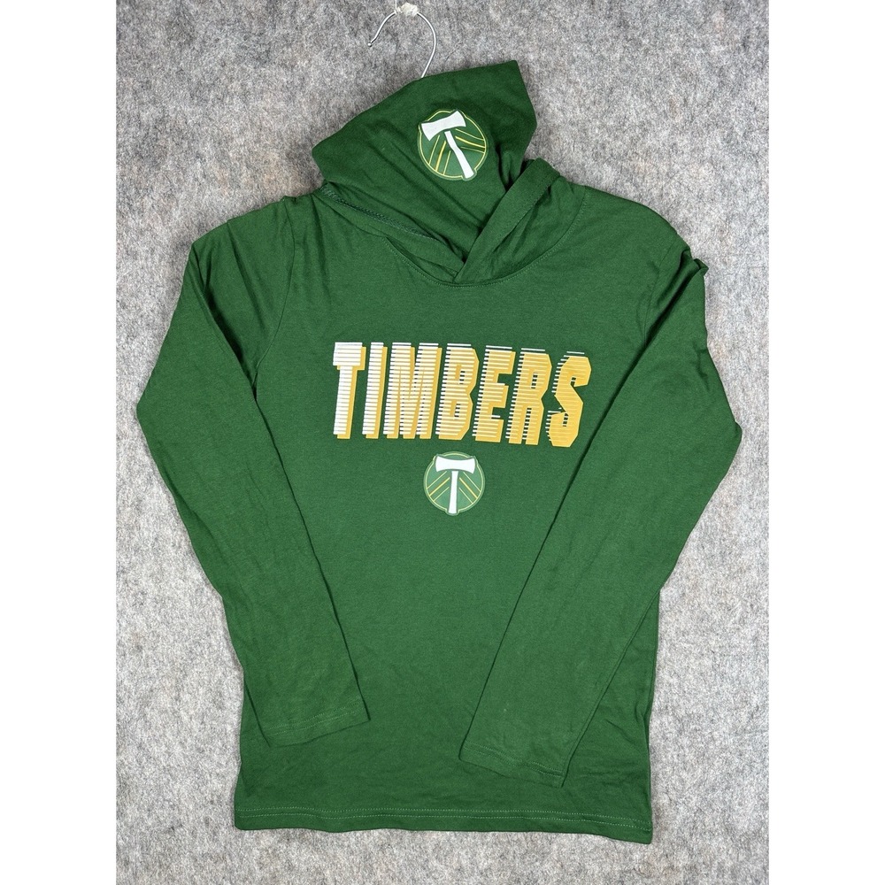 Portland Timbers MLS Hoodie Mens Medium Green Long Sleeve Soccer Pullover